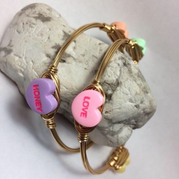 Conversation Hearts Candy Bracelet—Handmade - Picture 2 of 3